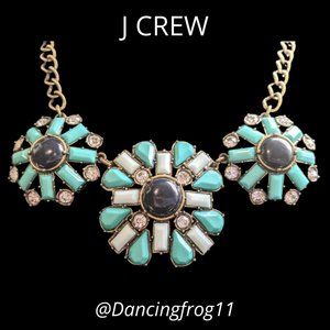J CREW Crystal Cabochon Flower Power Necklace